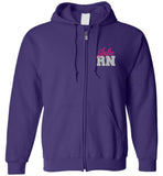 Julie RN Zipper Hoodie Nurse Flag