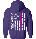 Jen RN, BSN, WCC Nurse Flag Zipper Hoodie