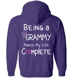 Grammy Zipper Hoodie Jacket - Being A Grammy Makes My Life Complete