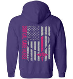 Critical Care Nurse Zipper Hoodie - Nurse Flag
