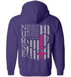 RN Nurse Flag Zipper Hoodie No Name