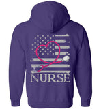 Nurse Flag with Stethoscope Unisex Zipper Hoodie Jacket
