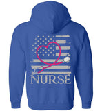 Nurse Flag with Stethoscope Unisex Zipper Hoodie Jacket