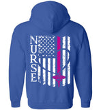 Leigh RN Nurse Flag Zipper Hoodie