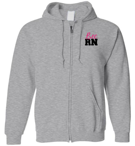 Bec RN Nurse Flag Zipper Hoodie