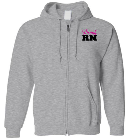 Meriah RN Nurse Flag Zipper Hoodie