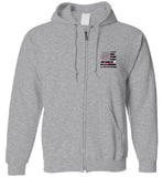 Nurse Flag with Heart Stethoscope Zipper Hoodie