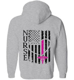 Kim RN Nurse Flag Zipper Hoodie