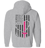Pink Nurse Flag Zipper Hoodie CK1251