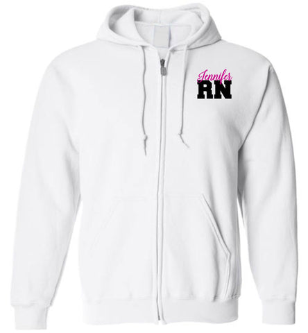 Jennifer RN Zipper Hoodie Updated
