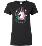 Unicorn Birthday Girl Ladies T-Shirt