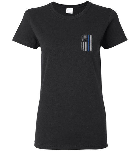 Real Warriors Bleed Blue Ladies T-Shirt