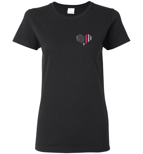 Nurse Flag with Flag Heart Front Ladies T-Shirt