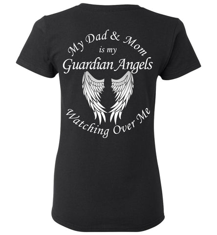 Dad and Mom Guardian Angel Ladies T-Shirt