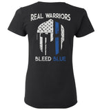 Real Warriors Bleed Blue Ladies T-Shirt