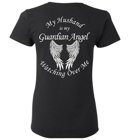My Husband is My Guardian Angel Ladies Memorial T-Shirt