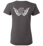 Sister Memorial Ladies T-Shirt - I Have An Angel In Heaven I Call Her Sister