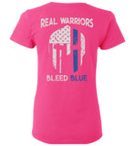 Real Warriors Bleed Blue Ladies T-Shirt