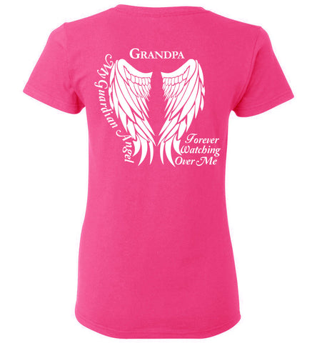 Grandpa Guardian Angel Ladies T-Shirt