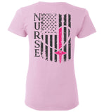 Nurse Flag for Nurses Ladies T-Shirt (Flag w/nurse) (CK1213)