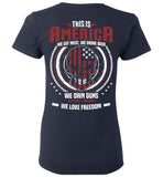 This is America -Skull American Flag Ladies T-Shirt