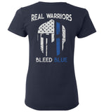 Real Warriors Bleed Blue Ladies T-Shirt