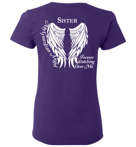 Sister Guardian Angel Forever Watching Over Me - Ladies T-Shirt