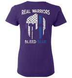 Real Warriors Bleed Blue Ladies T-Shirt