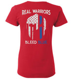 Real Warriors Bleed Blue Ladies T-Shirt