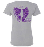 Mom Guardian Angel Ladies T-Shirt Purple