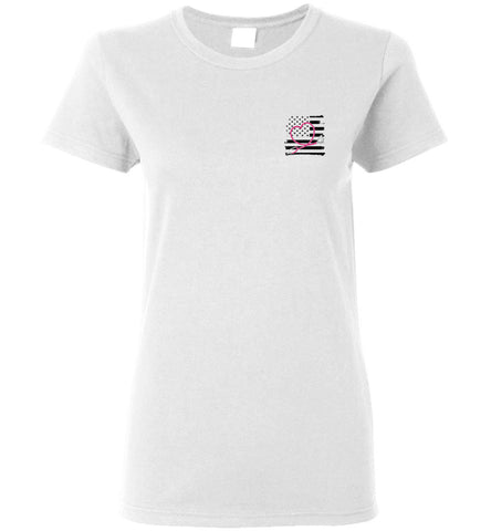 Nurse Flag with Heart Stethoscope Ladies Tee