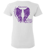 Grandma Guardian Angel Ladies T-Shirt Purple