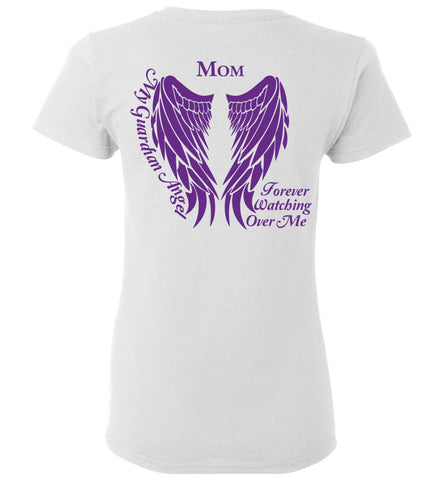 Mom Guardian Angel Ladies T-Shirt Purple