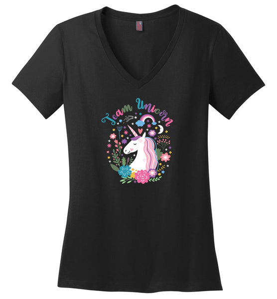 Team Unicorn Ladies V-Neck
