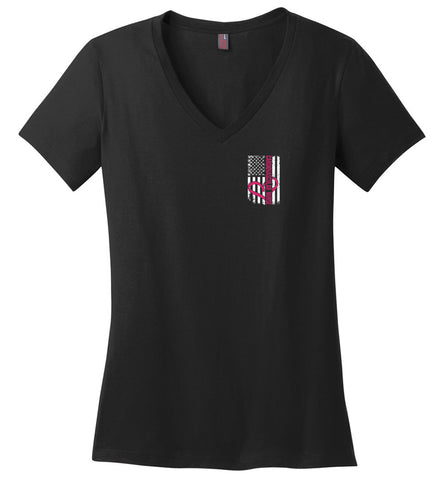 Cardiovascular Nurse - Nurse Flag Ladies V-Neck T-Shirt (CK1319)