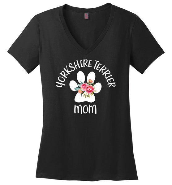 Yorkshire Terrier Mom Ladies V-Neck (CK1293)