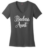 Badass Aunt Ladies V-Neck T-Shirt