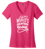 World's Okayest Mom Ladies V-Neck T-Shirt