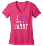 I Love Being a Gammy Ladies V-Neck T-Shirt