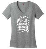 World's Okayest Mom Ladies V-Neck T-Shirt