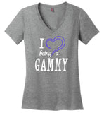 I Love Being a Gammy Ladies V-Neck T-Shirt