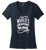 World's Okayest Mom Ladies V-Neck T-Shirt