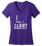 I Love Being a Gammy Ladies V-Neck T-Shirt