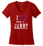 I Love Being a Gammy Ladies V-Neck T-Shirt