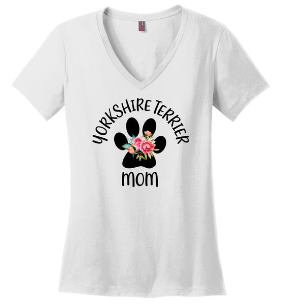 Yorkshire Terrier Mom Ladies V-Neck (CK1293)