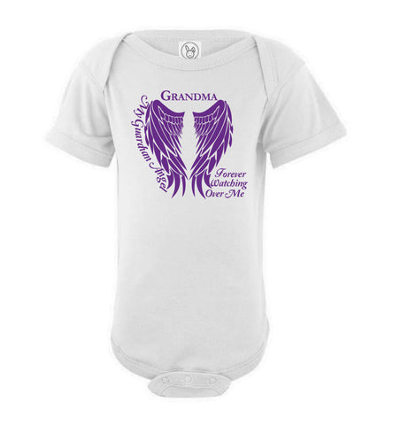 Grandma Guardian Angel Infant Bodysuit Purple