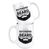 Funny Boyfriend Beard 15 oz White Coffee Mug