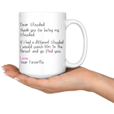 Funny Stepdad Gift for Father's Day - Dear Stepdad 15 oz Coffee Mug