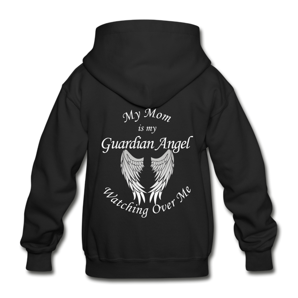 Mom Guardian Angel Gildan Heavy Blend Youth Hoodie - black