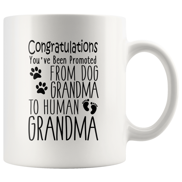 Promoted from Dog Grandma to Human Grandma 11 oz Coffee Mug